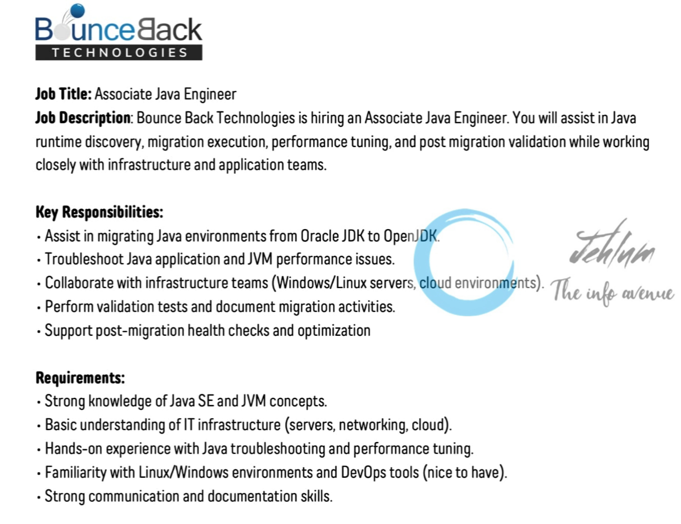 BounceBack Technologies Srinagar Java Engineer Job Opportunity 2025