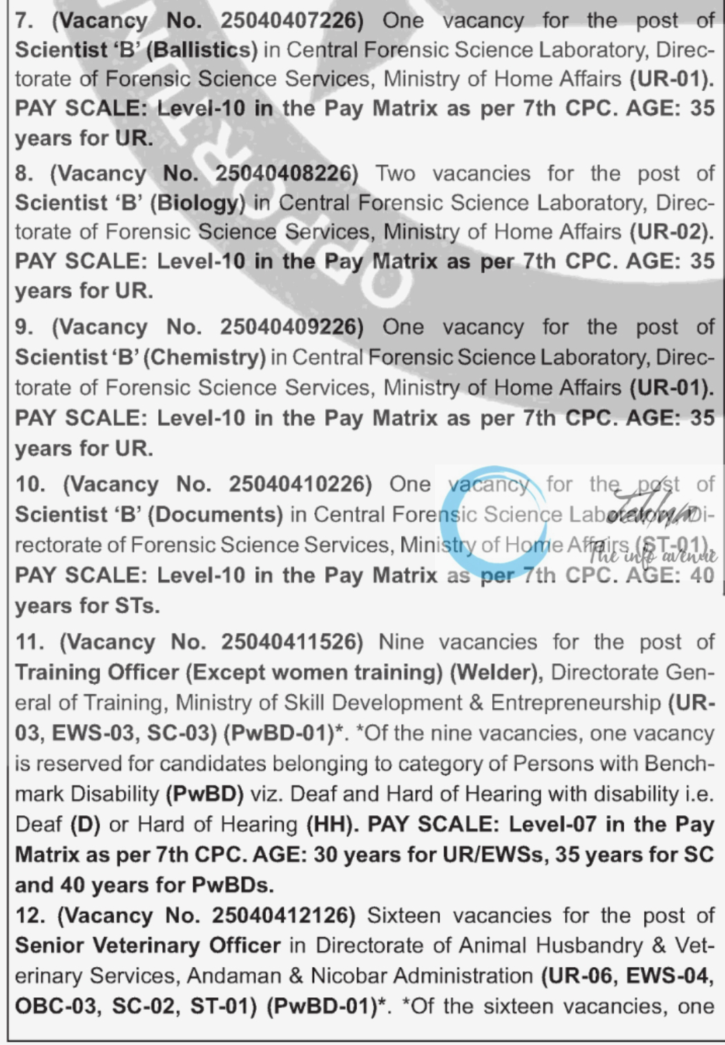 UPSC INDICATIVE ADVERTISEMENT NO 04/2025