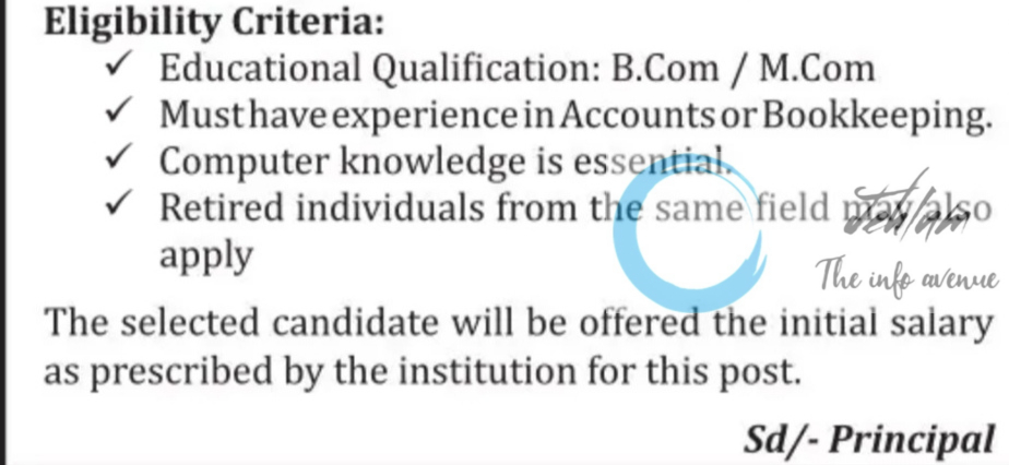 MINTO CIRCLE SR SEC SCHOOL SRINAGAR ACCOUNTANT WALK-IN INTERVIEW NOTIFICATION 2025