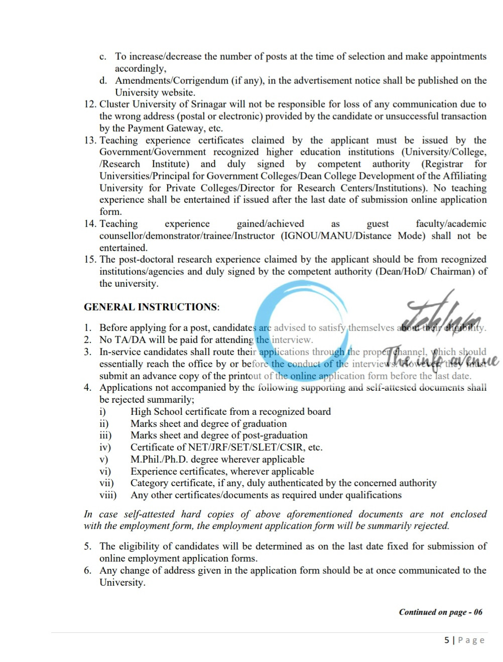 CLUSTER UNIVERSITY OF SRINAGAR AP RECRUITMENT ADVT NOTIFICATION NO 04-CUS/2025