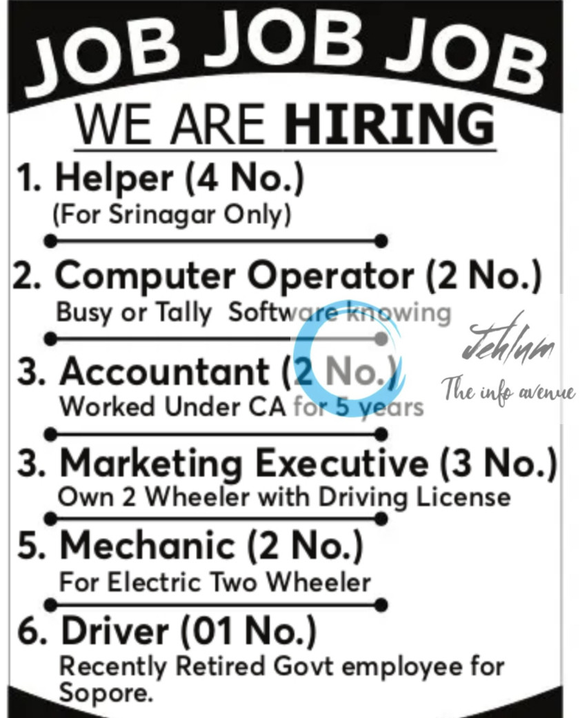 JK STATIONERS SRINAGAR JOBS VACANCY 2025