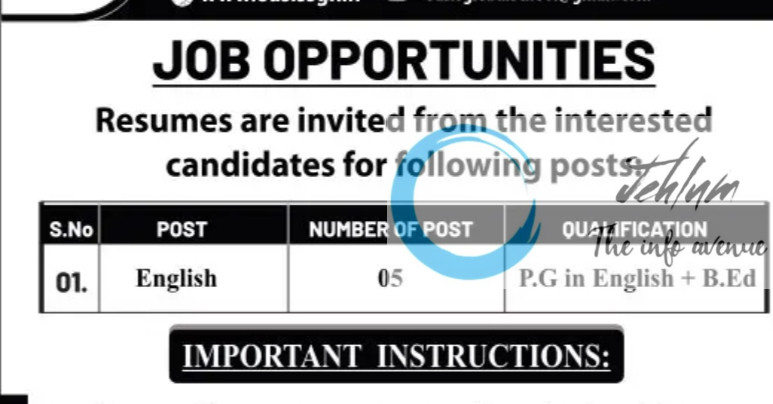 OASIS EDUCATIONAL INSTITUTE SRINAGAR TEACHERS JOBS VACANCY 2025