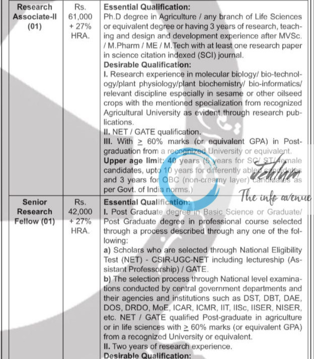 ICAR NATIONAL BUREAU OF PLANT GENETIC RESOURCES NBPGR RECRUITMENT ADVT NOTIFICATION 2025