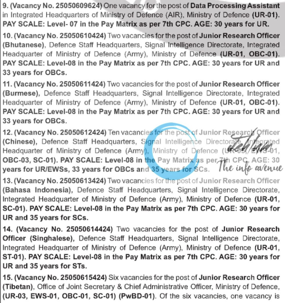 UNION PUBLIC SERVICE COMMISSION UPSC RECRUITMENT ADVT NOTIFICATION NO 06/2025