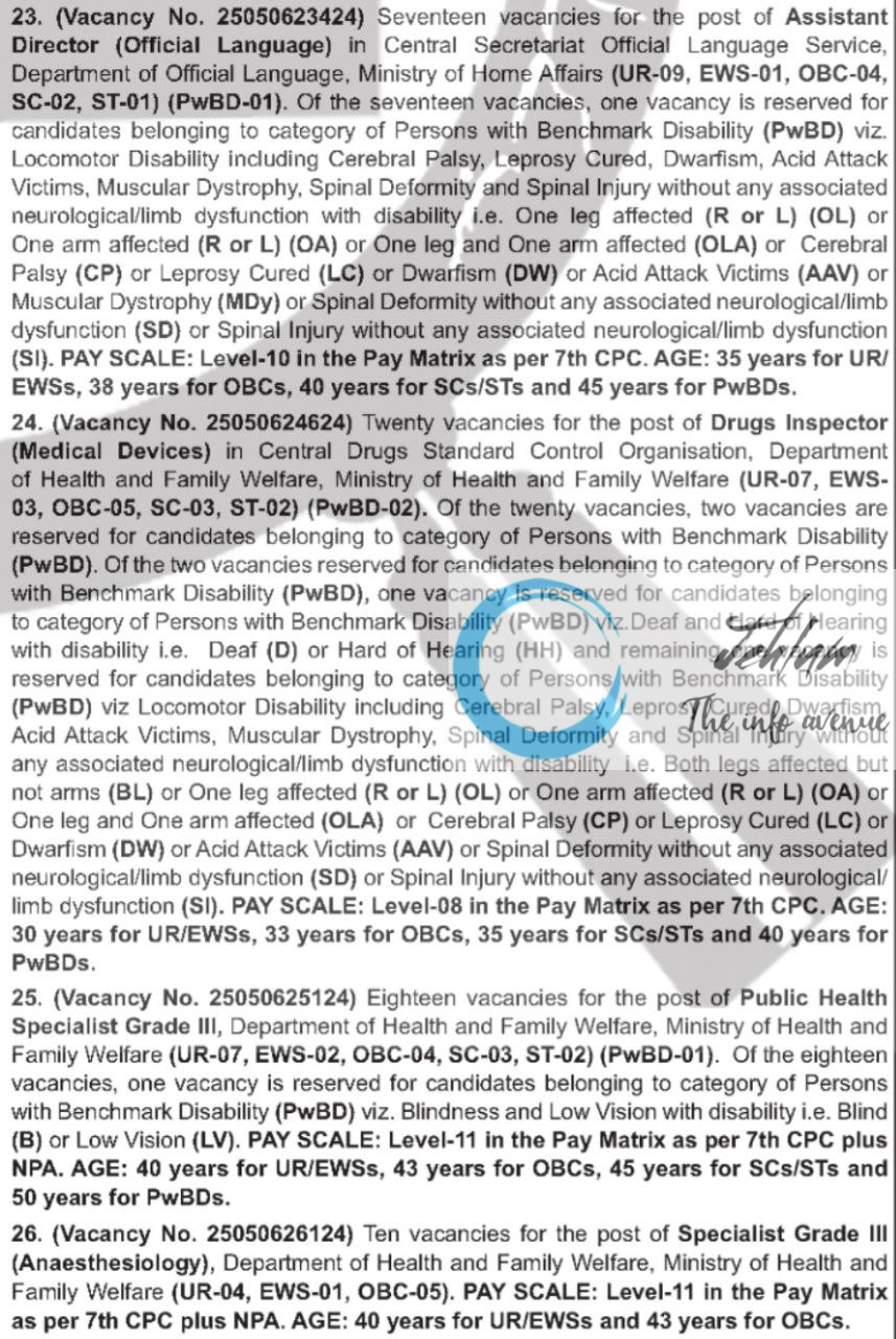 UNION PUBLIC SERVICE COMMISSION UPSC RECRUITMENT ADVT NOTIFICATION NO 06/2025