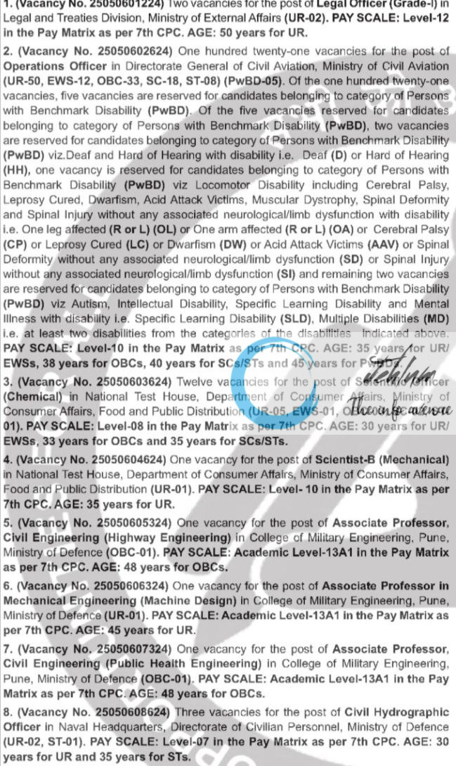 UNION PUBLIC SERVICE COMMISSION UPSC RECRUITMENT ADVT NOTIFICATION NO 06/2025