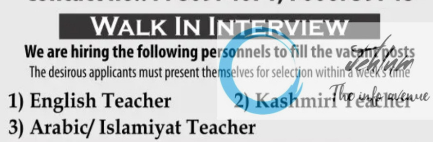 THE SHEIKH UL ALAM MODEL HIGH SCHOOL SRINAGAR TEACHERS JOBS VACANCY 2025
