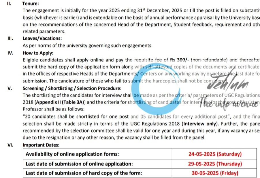 ISLAMIC UNIVERSITY OF SCIENCE AND TECHNOLOGY AWANTIPORA AP RECRUITMENT ADVT NOTIFICATION NO IUST/DAA-Acad/25/782 