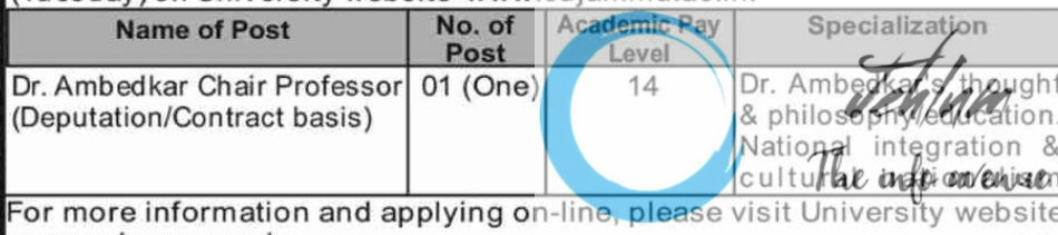 CENTRAL UNIVERSITY OF JAMMU RECRUITMENT EMPLOYMENT NOTICE NO 27