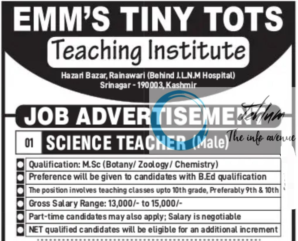 EMS TINY TOTS TEACHERS JOBS VACANCY 2025