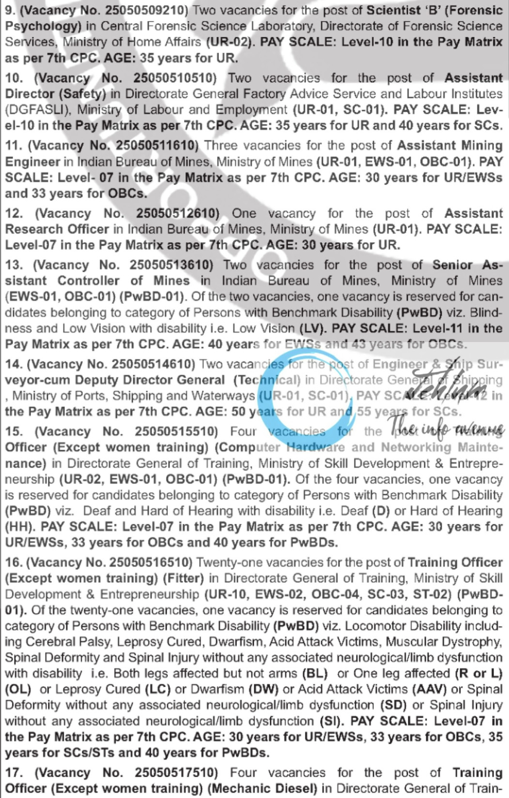 UPSC RECRUITMENT ADVERTISEMENT NO 05/2025