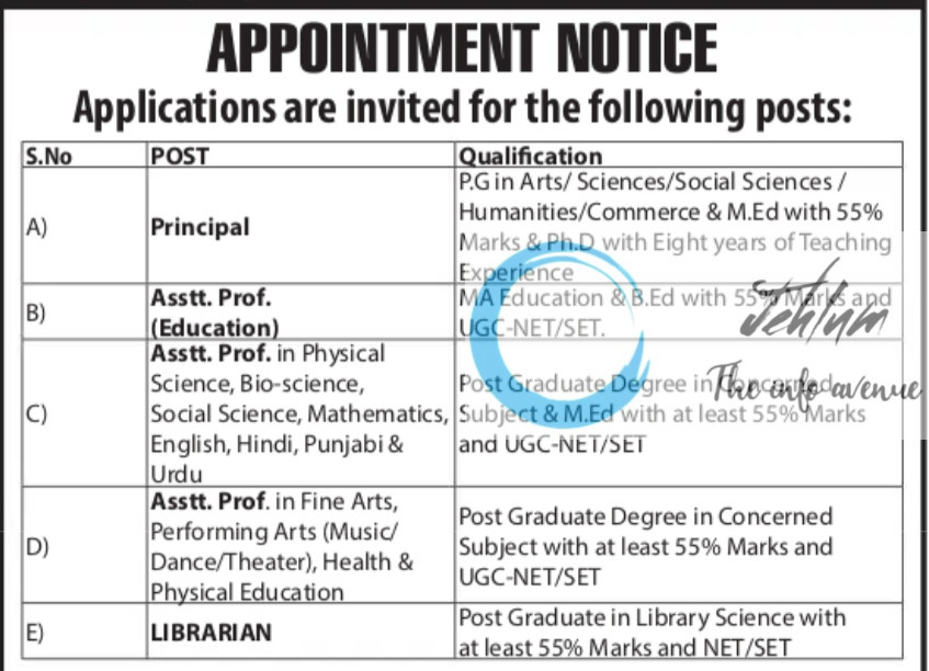 HIMALAYAN COLLEGE OF EDUCATION RAJOURI RECRUITMENT ADVT NOTIFICATION 2025
