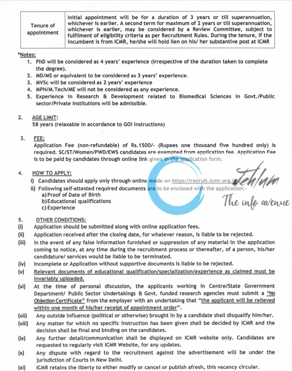 INDIAN COUNCIL OF MEDICAL RESEARCH NEW DELHI RECRUITMENT ADVT NOTIFICATION NO ICMR/DIR-Sc-H/NIOH-NGP/02/2025-Pers 