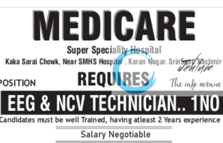 MEDICARE HOSPITAL SRINAGAR JOBS OPENING 2025