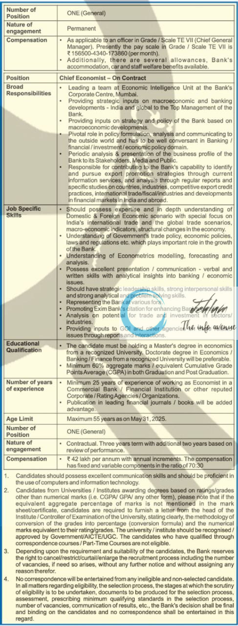 EXPORT IMPORT BANK OF INDIA EXIM BANK RECRUITMENT ADVT NOTIFICATION NO HRM/CO/CE/2025-26/02 3 EXPORT IMPORT BANK OF INDIA EXIM BANK RECRUITMENT ADVT NOTIFICATION NO HRM/CO/CE/2025-26/02