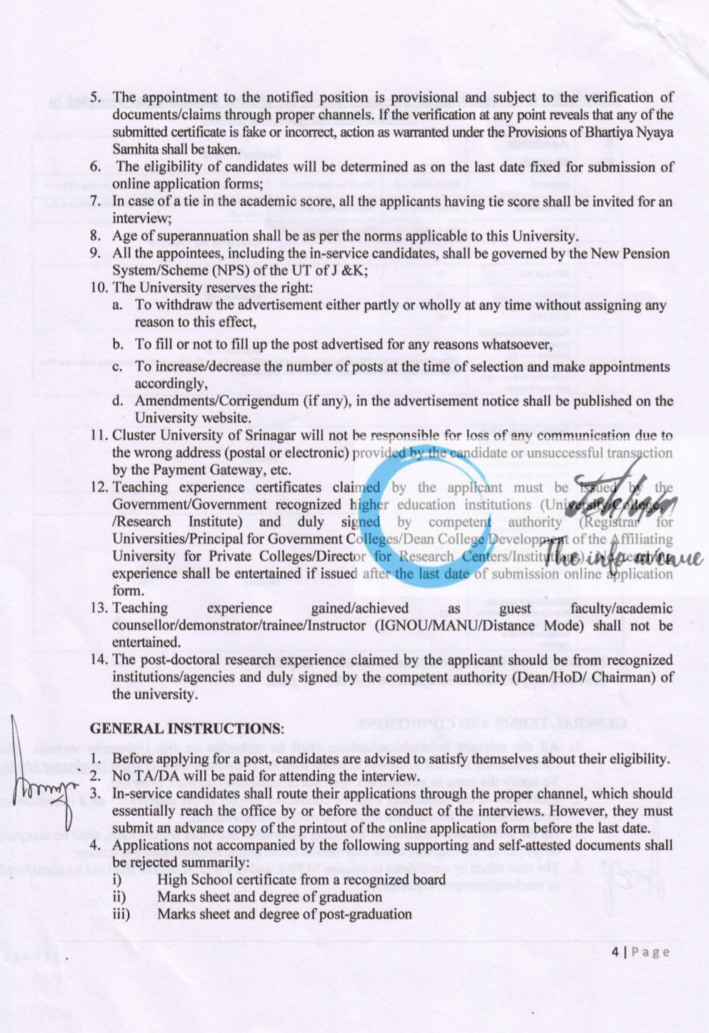CLUSTER UNIVERSITY OF SRINAGAR AP RECRUITMENT ADVT NOTIFICATION NO 06-CUS of 2025