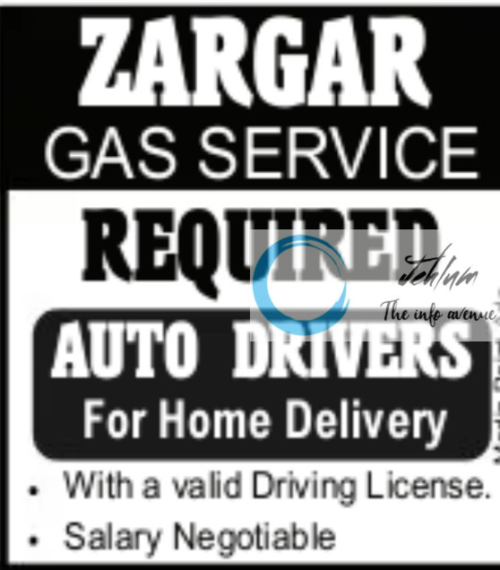ZARGAR GAS SERVICE DRIVER JOBS OPENING 2025