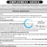 EX SERVICEMEN CONTRIBUTORY HEALTH SCHEME ECHS MEDICAL PARA MEDICAL AND NON MEDICAL STAFF RECRUITMENT ADVT NOTIFICATION 2025