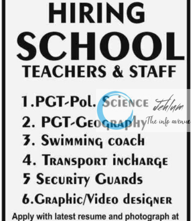 The SHRI RAM UNIVERSAL SCHOOL TSUS JAMMU TEACHER/STAFF JOBS OPENING 2025
