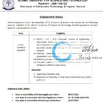 IUST DIRECTORATE OF INFORMATION TECHNOLOGY AND SUPPORT SERVICES JUNIOR TECHNICAL ASSISTANT RECRUITMENT ADVT NOTIFICATION NO IUST/DIT&SS/25/303