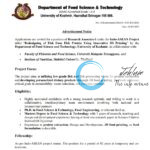 KASHMIR UNIVERSITY KU DEPARTMENT OF FOOD SCIENCE AND TECHNOLOGY RESEARCH ASSOCIATE RECRUITMENT ADVT NOTIFICATION NO FST/KU/2025