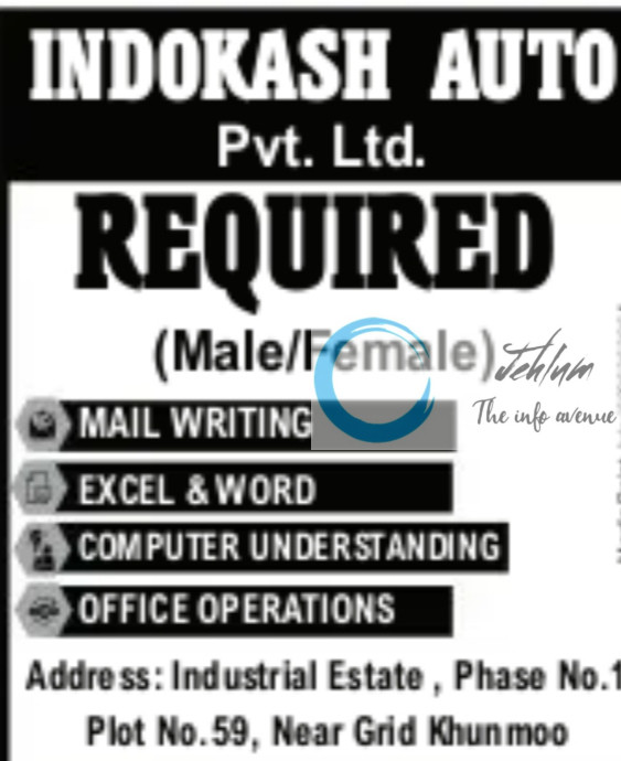 INDOKASH AUTO PVT LTD SRINAGAR JOBS OPENING 2025