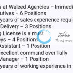 WALEED AGENCIES SRINAGAR JOBS OPENING 2025