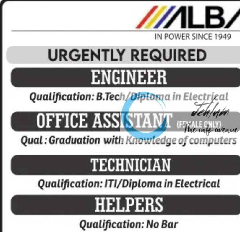 ALBA SRINAGAR JOBS OPENING 2025