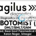 AGILUS DIAGNOSTICS LTD SRINAGAR PHLEBOTOMIST JOBS OPENING 2025