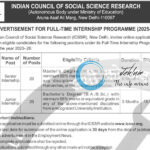 INDIAN COUNCIL OF SOCIAL SCIENCE RESEARCH ICSS FULL TIME INTERNSHIP PROGRAMME 2025–26