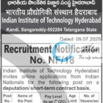 INDIAN INSTITUTE OF IIT TECHNOLOGY HYDERABAD TECHNICAL UPERINTENDENT RECRUITMENT ADVT NOTIFICATION NO NF/18