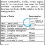 OFFICE OF THE DEPUTY COMMISSIONER SAMBA SBDU/BHDS RECRUITMENT ADVT NOTIFICATION 2025