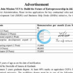 OFFICE OF THE DEPUTY COMMISSIONER REASI MISSION YUVA BHD/SBDU JOBS RECRUITMENT ADVERTISEMENT 2025