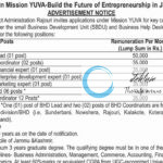 OFFICE OF THE DISTRICT DEVELOPMENT COMMISSIONER RAJOURI MISSION YUVA SBDU/BHDS RECRUITMENT ADVT NOTIFICATION 2025