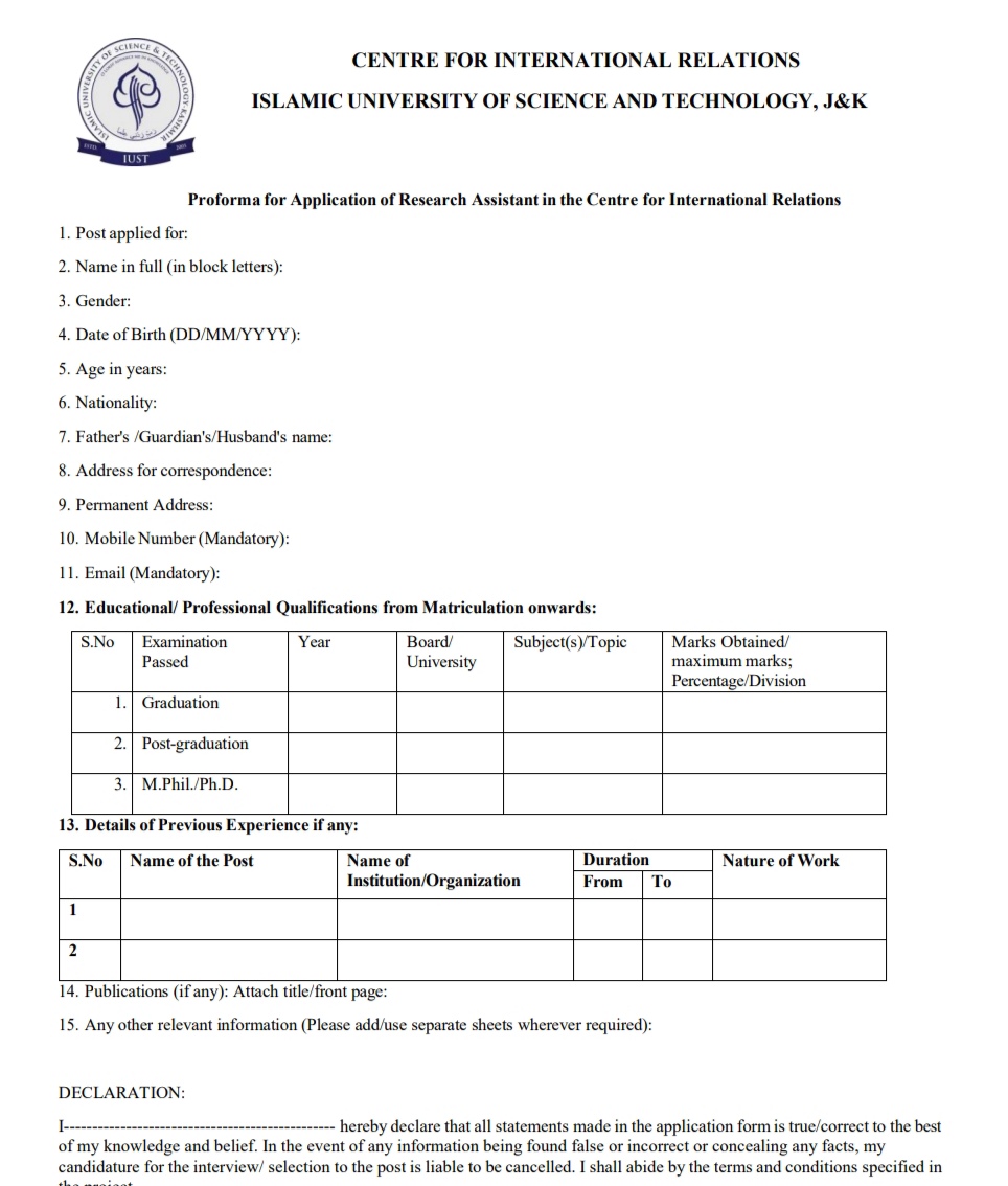 IUST CENTRE FOR INTERNATIONAL RELATIONS RESEARCH ASSISTANT RECRUITMENT ADVT NOTIFICATION 2025

IUST CENTRE FOR INTERNATIONAL RELATIONS RESEARCH ASSISTANT RECRUITMENT ADVT NOTIFICATION 2025

IUST CENTRE FOR INTERNATIONAL RELATIONS RESEARCH ASSISTANT RECRUITMENT ADVT NOTIFICATION 2025

IUST CENTRE FOR INTERNATIONAL RELATIONS RESEARCH ASSISTANT RECRUITMENT ADVT NOTIFICATION 2025

IUST CENTRE FOR INTERNATIONAL RELATIONS RESEARCH ASSISTANT RECRUITMENT ADVT NOTIFICATION 2025