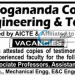 YOGANANDA COLLEGE OF ENGINEERING AND TECHNOLOGY JAMMU RECRUITMENT ADVT NOTIFICATION 2025