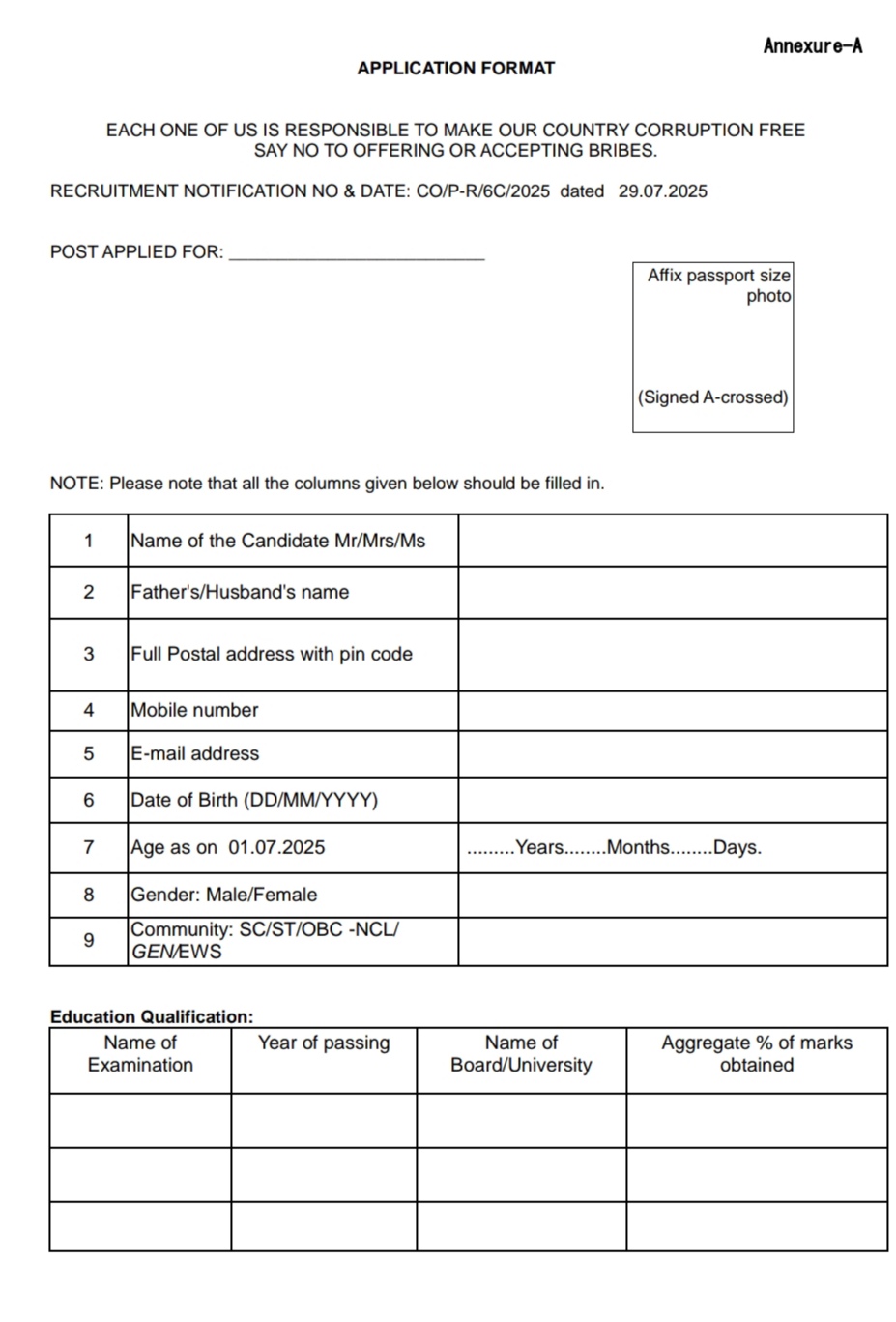 KONKAN RAILWAY CORPORATION LIMITED KRCL MUMBAI RECRUITMENT ADVT NOTIFICATION NO CO/P-R/6C/2025