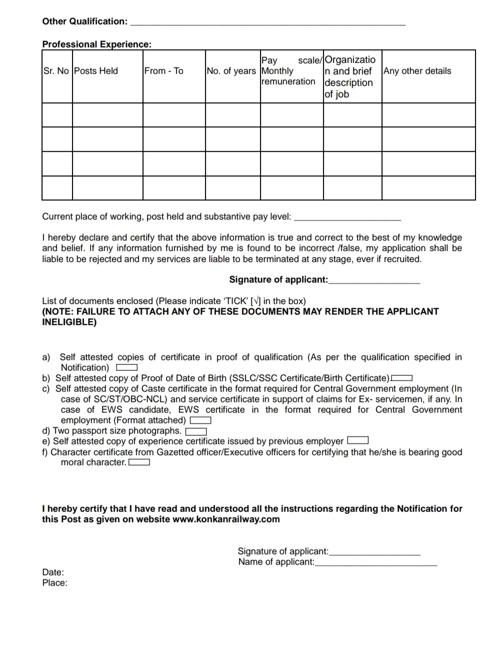 KONKAN RAILWAY CORPORATION LIMITED KRCL MUMBAI RECRUITMENT ADVT NOTIFICATION NO CO/P-R/6C/2025