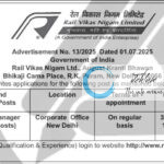 RVNL HR Manager Jobs Recruitment Advertisement No 13/2025