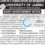 JAMMU UNIVERSITY CENTRE FOR IT ENABLED SERVICES AND MANAGEMENT JOB OPPORTUNITIES NOTICE CIT/JU/2025/1713