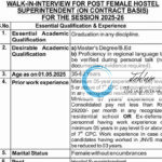 JNV AKHNOOR JAMMU-II WALK-IN-INTERVIEW NOTIFICATION 2025