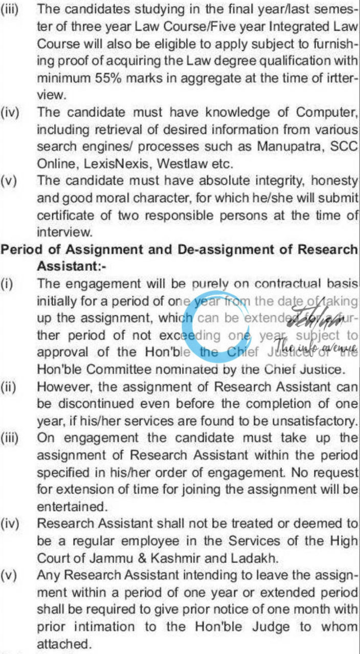 HIGH COURT OF JAMMU AND KASHMIR AND LADAKH JOB OPPORTUNITIES NOTICE 04 of 2025/RR/R