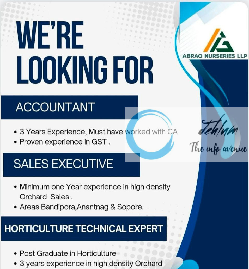 ABRAQ NURSERIES LLP ANANTANAG JOB OPPORTUNITIES 2025