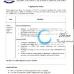 IUST DEPARTMENT OF MECHANICAL ENGINEERING EMPLOYMENT OPPORTUNITIES 2025
