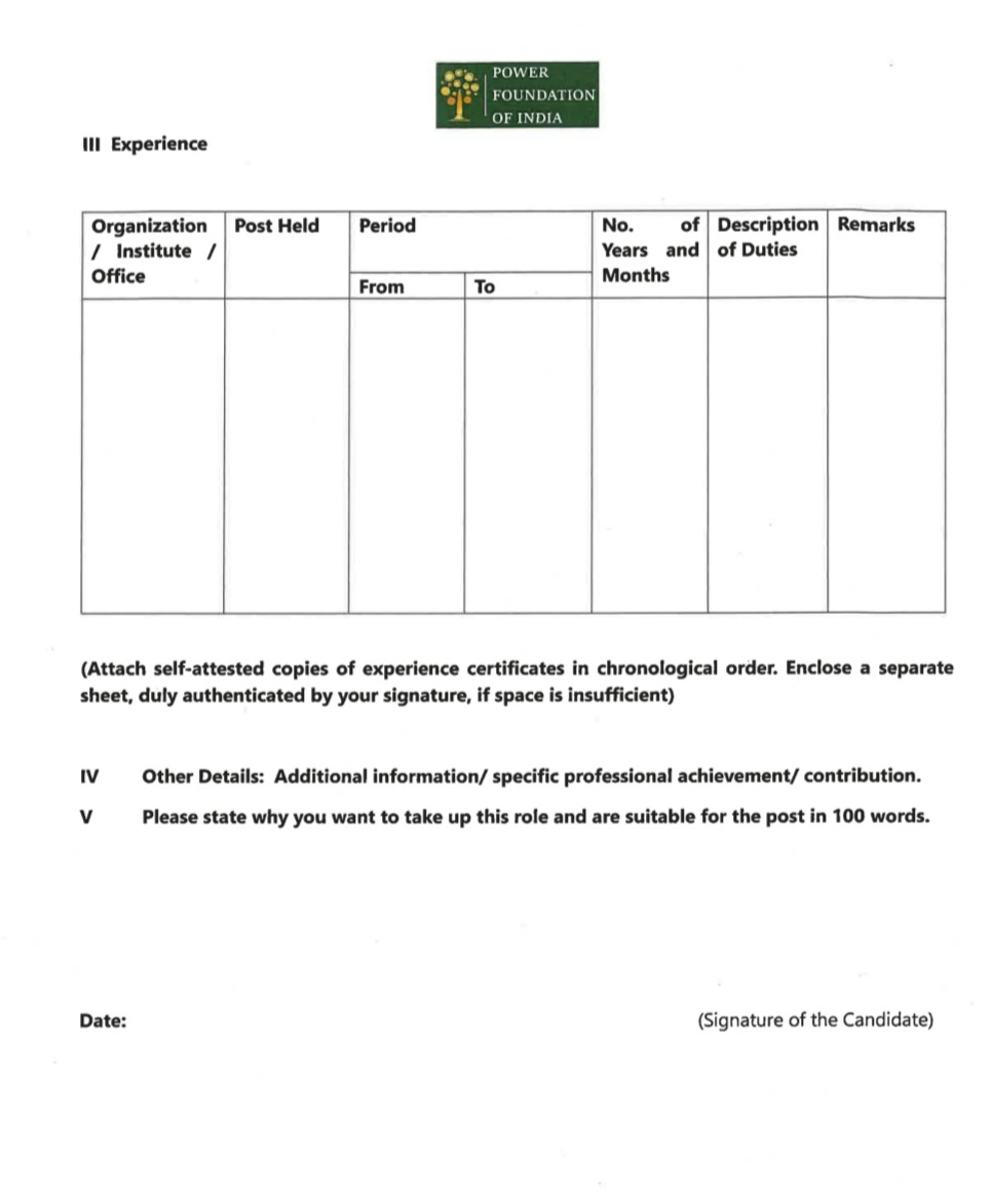 POWER FOUNDATION OF INDIA COMMUNICATIONS DIVISION JOB OPPORTUNITIES NOTICE PFI/HR/Recruitment/2025/07