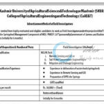 SKUAST K COLLEGE OF AGRICULTURAL ENGINEERING AND TECHNOLOGY CoAE&T FIELD INVESTIGATOR ADVERTISEMENT NOTICE 2025