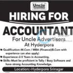 UNCLE ADVERTISERS SRINAGAR ACCOUNTANT JOB OPPORTUNITIES 2025