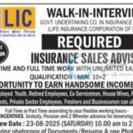 LIFE INSURANCE CORPORATION OF INDIA SRINAGAR SALES ADVISOR JOB OPPORTUNITIES 2025