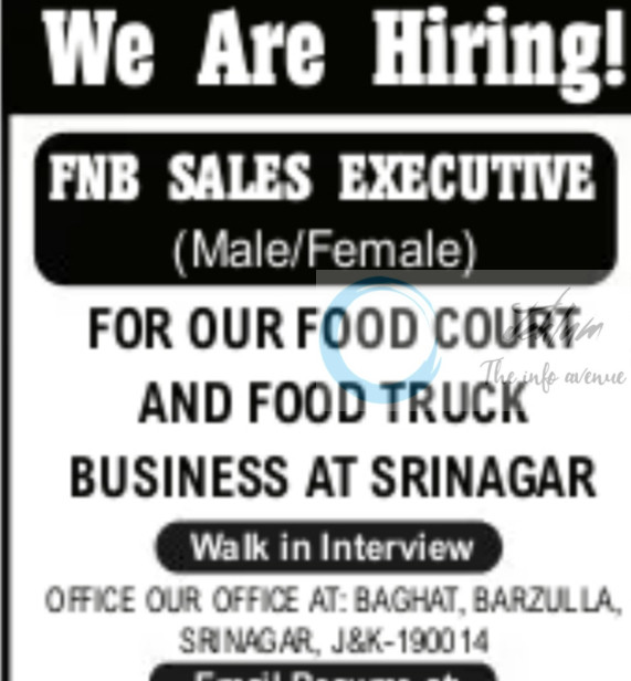 WAAH KASHMIR SRINAGAR SALES EXECUTIVE JOB OPPORTUNITIES 2025