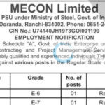 MECON LIMITED RANCHI JOB OPPORTUNITIES NOTICE 11/73/4/3/2025/Reg/05